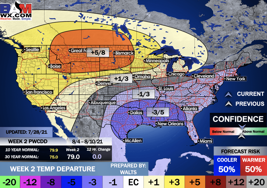 7-28-21 Long-range: Details on severe weather threat tonight. Cooler/dry stretch next next week. B.