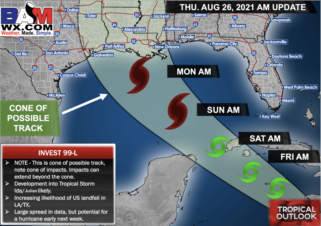 8-26-21 AM Ag Weather Report: Latest details on Gulf tropical system, watching risks to close week 2.B.