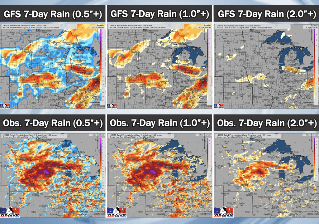 8-31-21 PM GFS Ag Weather Report: Differences remain in late week to weekend rain chances. Latest details here. B.