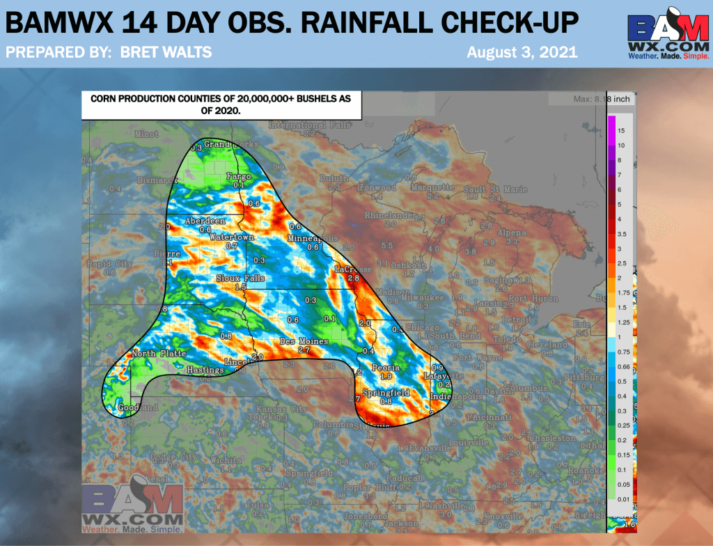 8-3-21 AM Ag Weather Report: Differences remain with system late this weekend. Increasing heat for the Ag Belt. B.