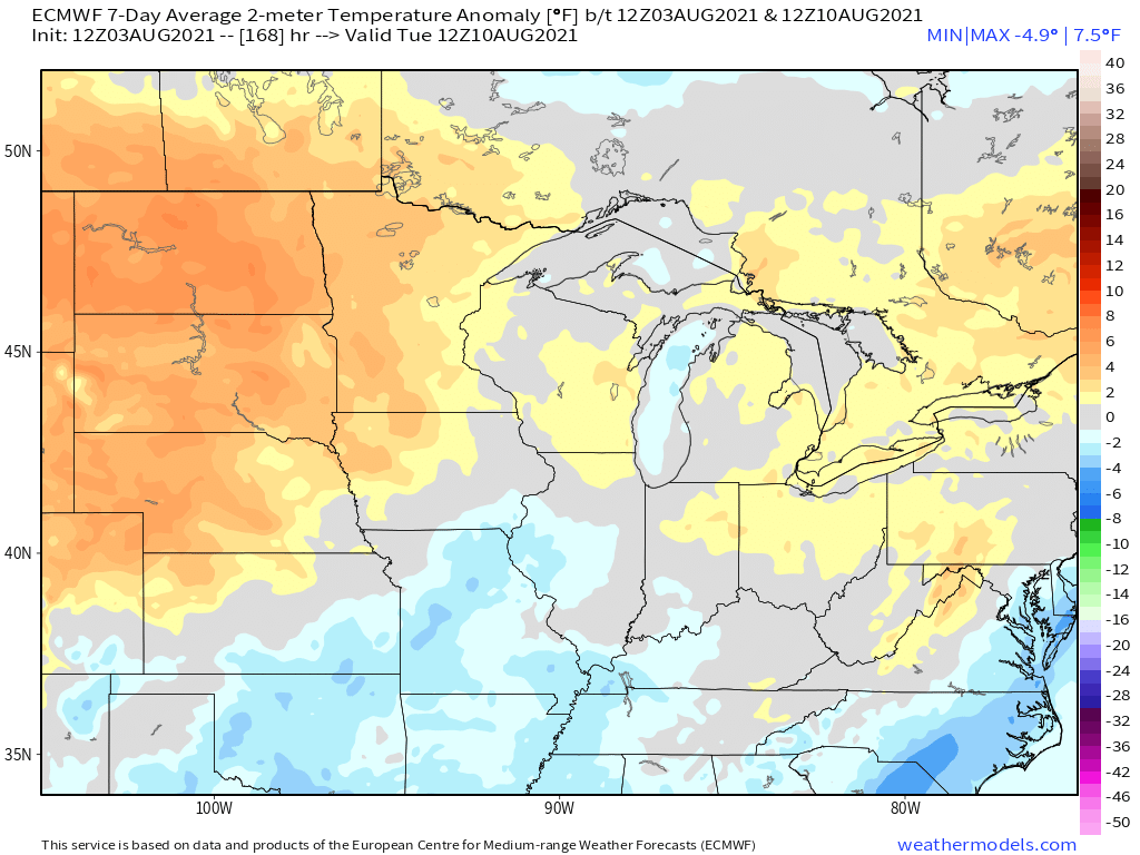8-3-21 PM Euro Ag Weather Report: Wetter trends again on mid-day Euro. Details here on increasing chances. B.
