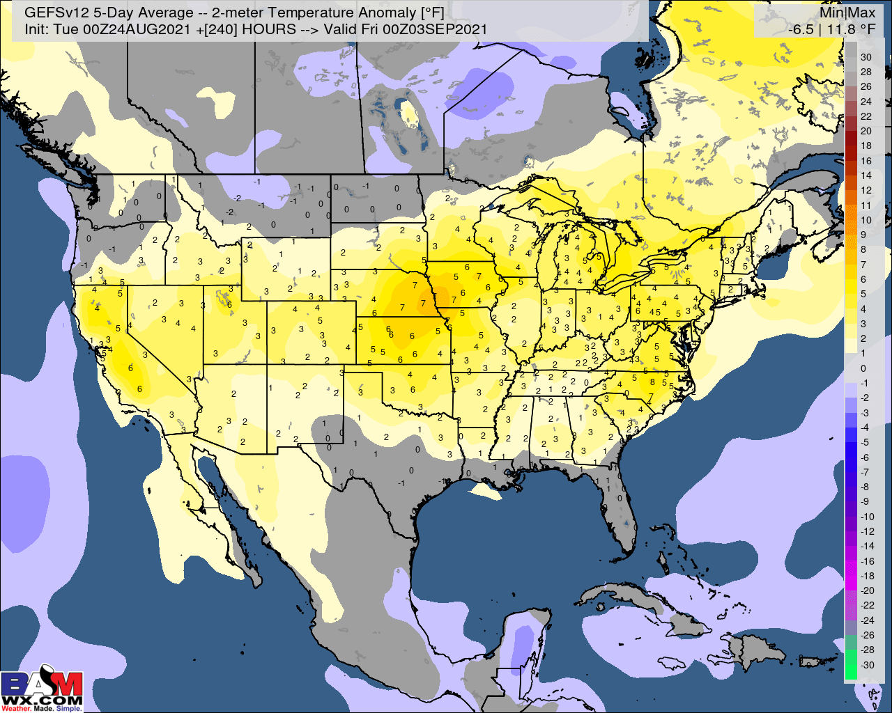 8-24-21 Early AM Energy Report: Heat this week leads to very high cooling demand. Warmer pattern lingers into week 2. B.