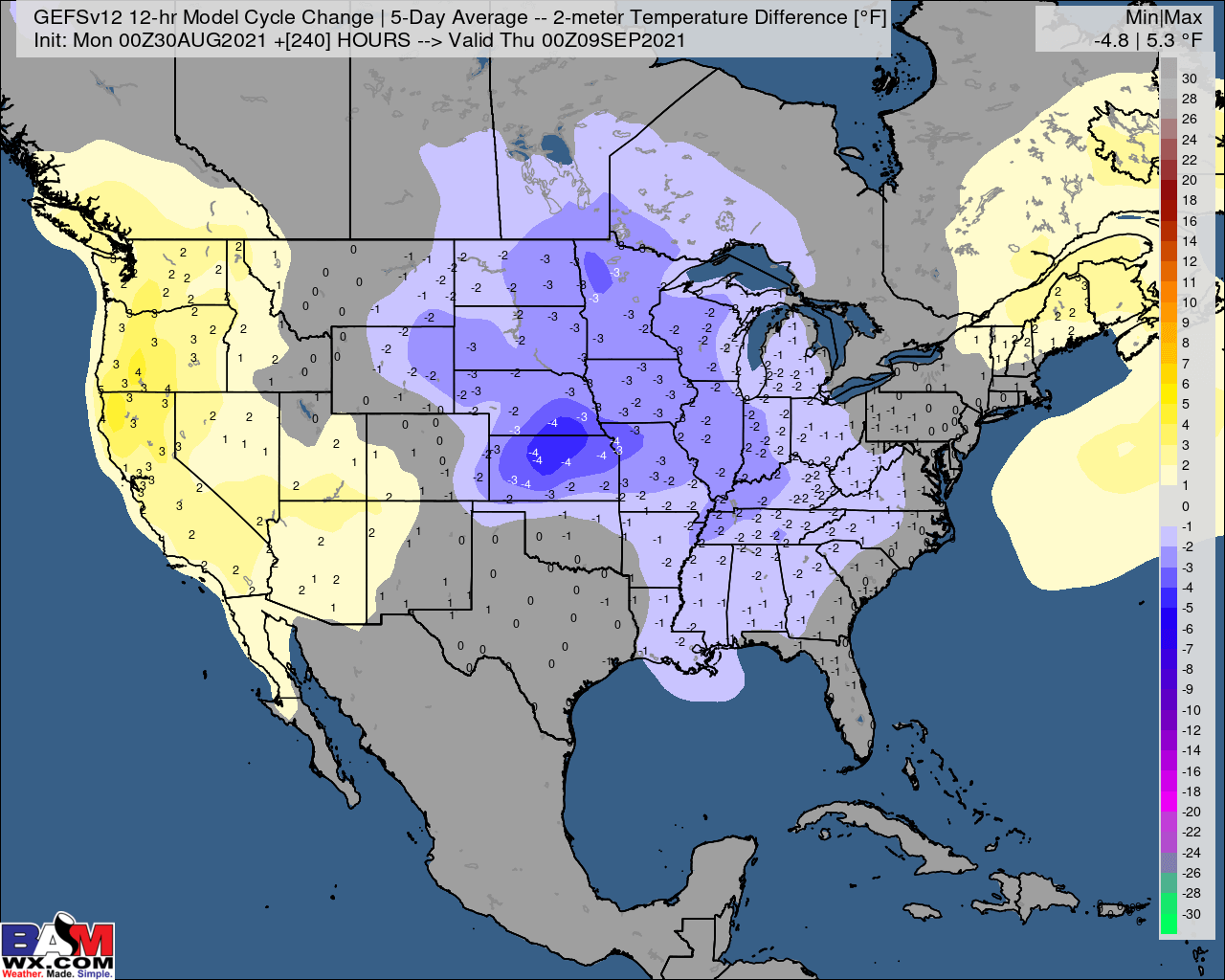 8-30-21 AM Ag Weather Report: Cooler, drier trends on week 2 data. Latest details on Ida remnants. B.
