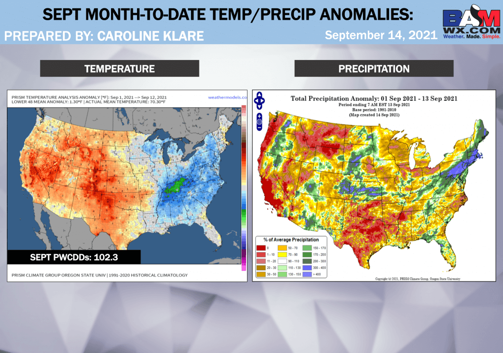 9-14-21 Long-range: Notable warmth ahead…discussing latest frost/freeze thoughts + updated weeks 3/4 forecast. K.