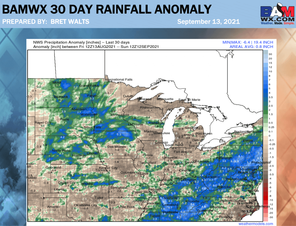 9-13-21 AM Ag Weather Report: Some moisture with our fronts this week, but many miss out. Warmth dominates the forecast for Mid-September. B.