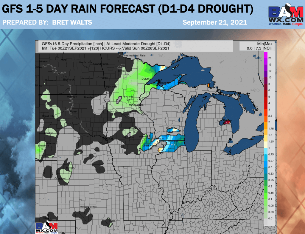 9-21-21 AM Ag Weather Report: Heavy rain, cool shot for E. Ag Belt this week. Warmer, drier for the Plains into next week. B.