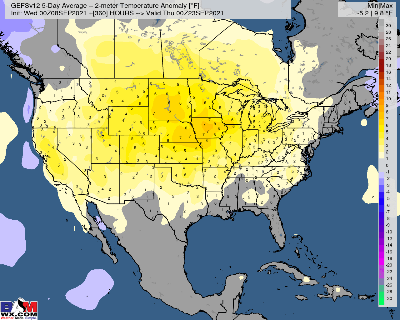9-8-21 AM Energy Report: Warmer signals increasing for Mid-Late September. Details here. B.