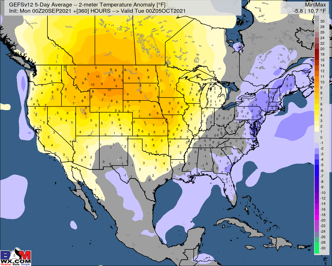 9-20-21 Early AM Energy Report: Cooler air expected to close the week. Central US warms up into next week. B.