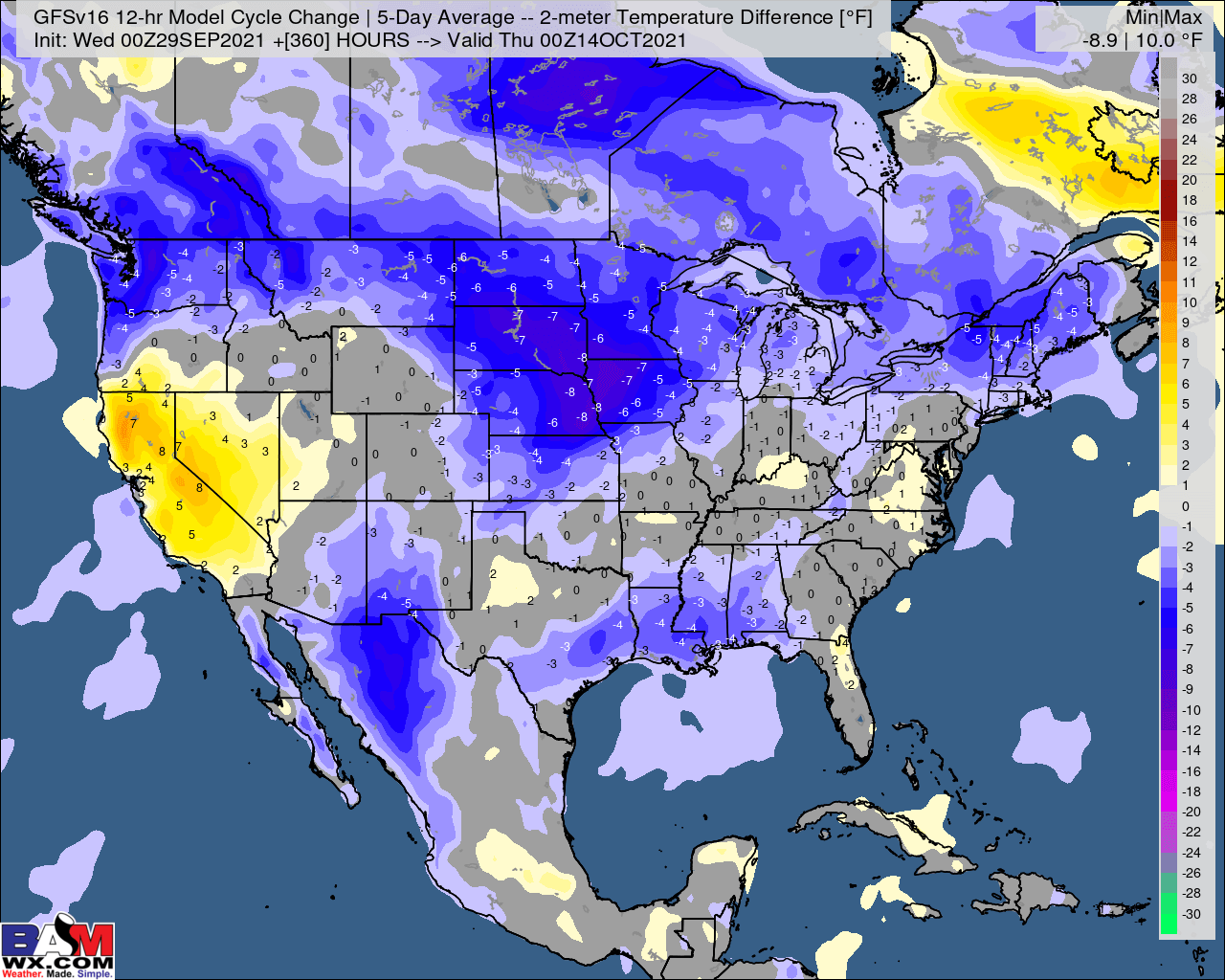 9-29-21 Early AM Energy Report: Hints of late week 2 cold front, warmth dominates overall for early October. B.
