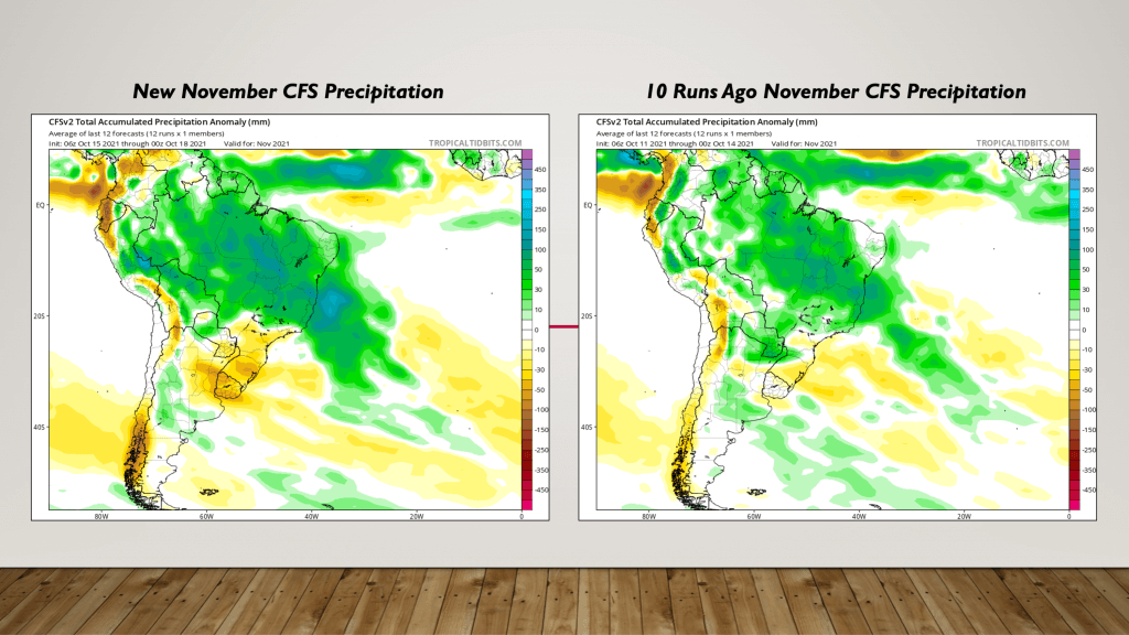 10-18-21 SA: Long-range data starting to roll-forward closer to our drier November forecast. Details here. K.