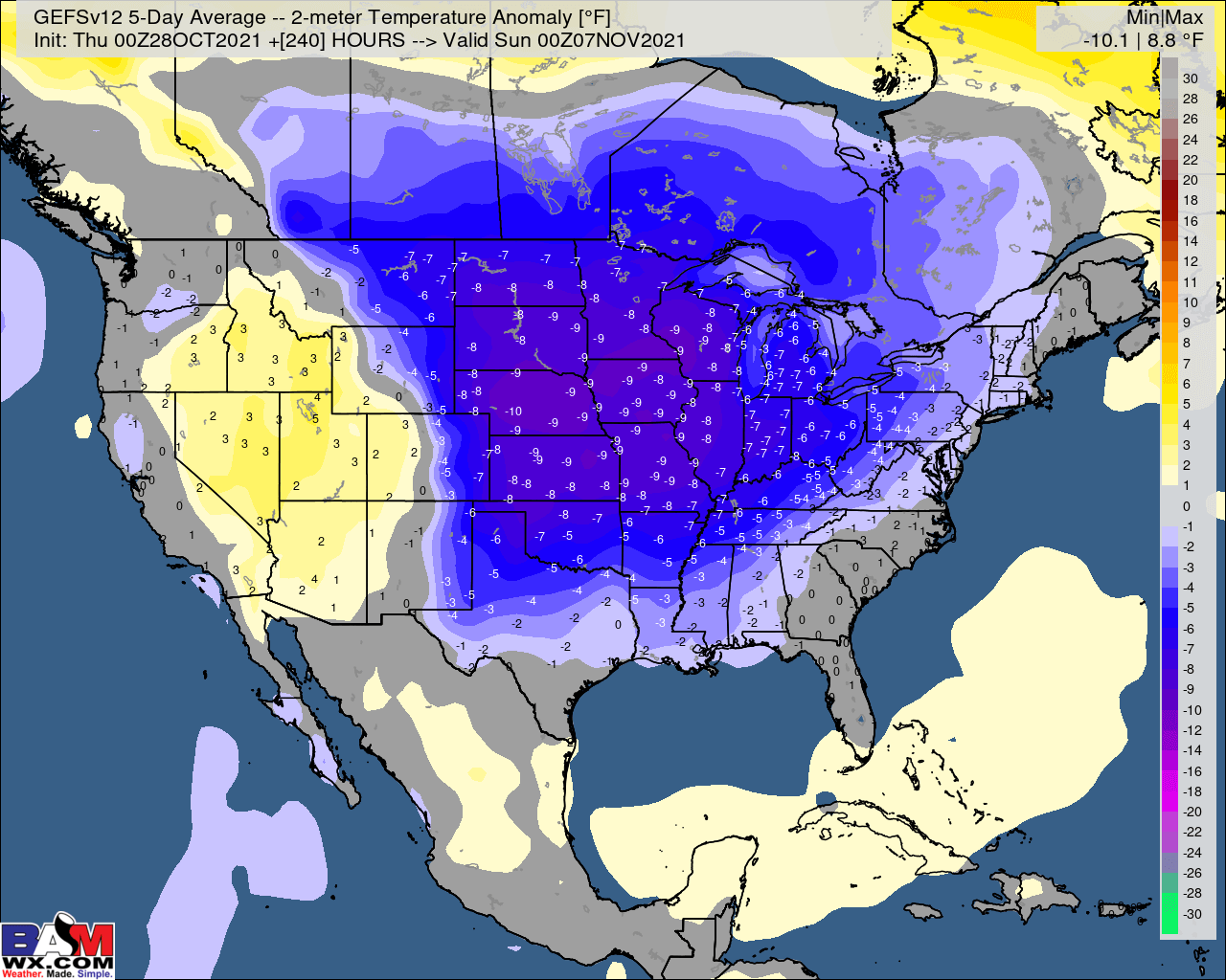 10-28-21 Early AM Energy Report: Data continues to delay exit of cooler air. Latest thoughts and risks. B.