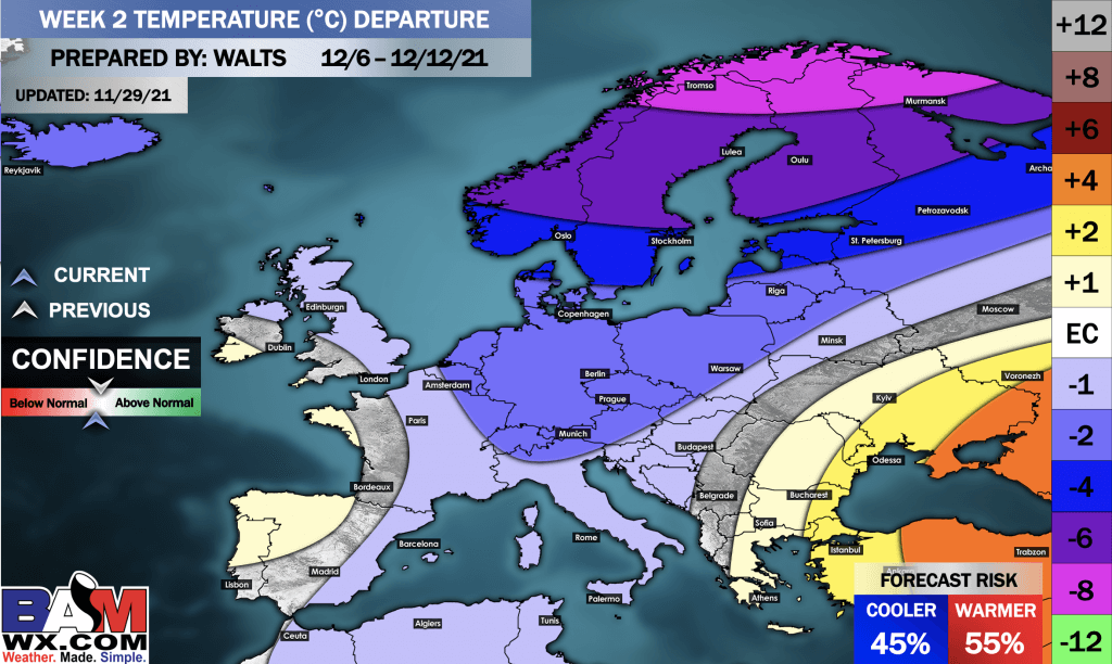 11-29-21 Early AM Energy Report: Discussing weekend warmer data trends and risks associated with the MJO/Pacific Pattern. B.