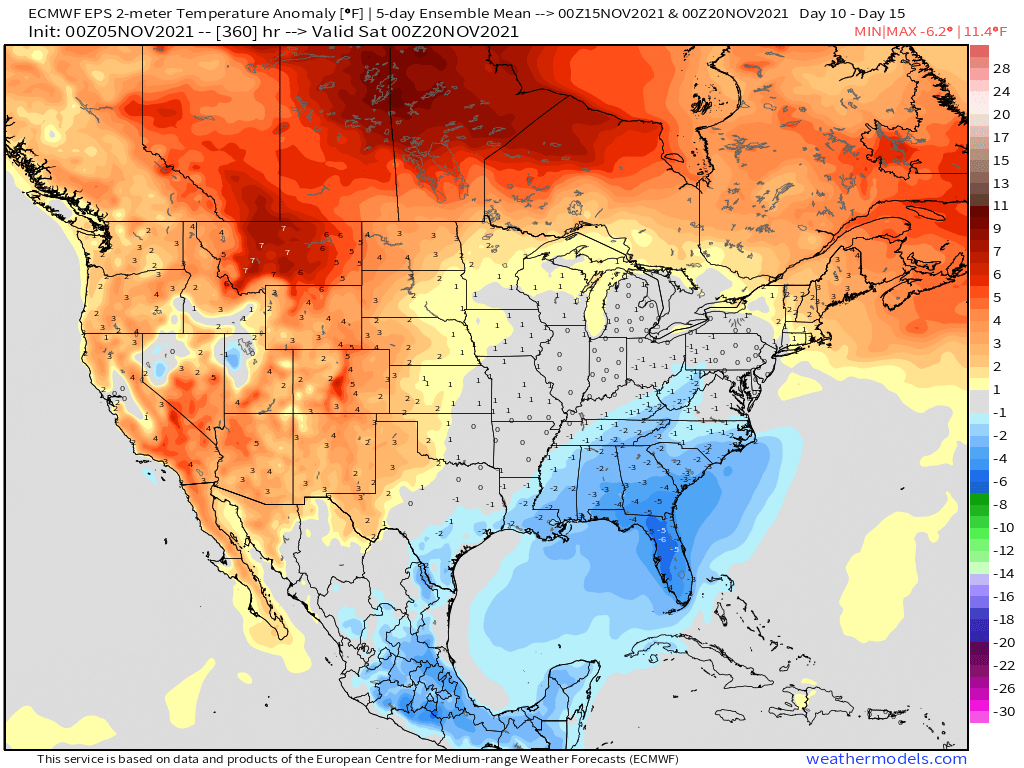 11-5-21 Early AM Energy Report: Latest discussion on pattern evolution mid-late month and risks to the forecast. B.