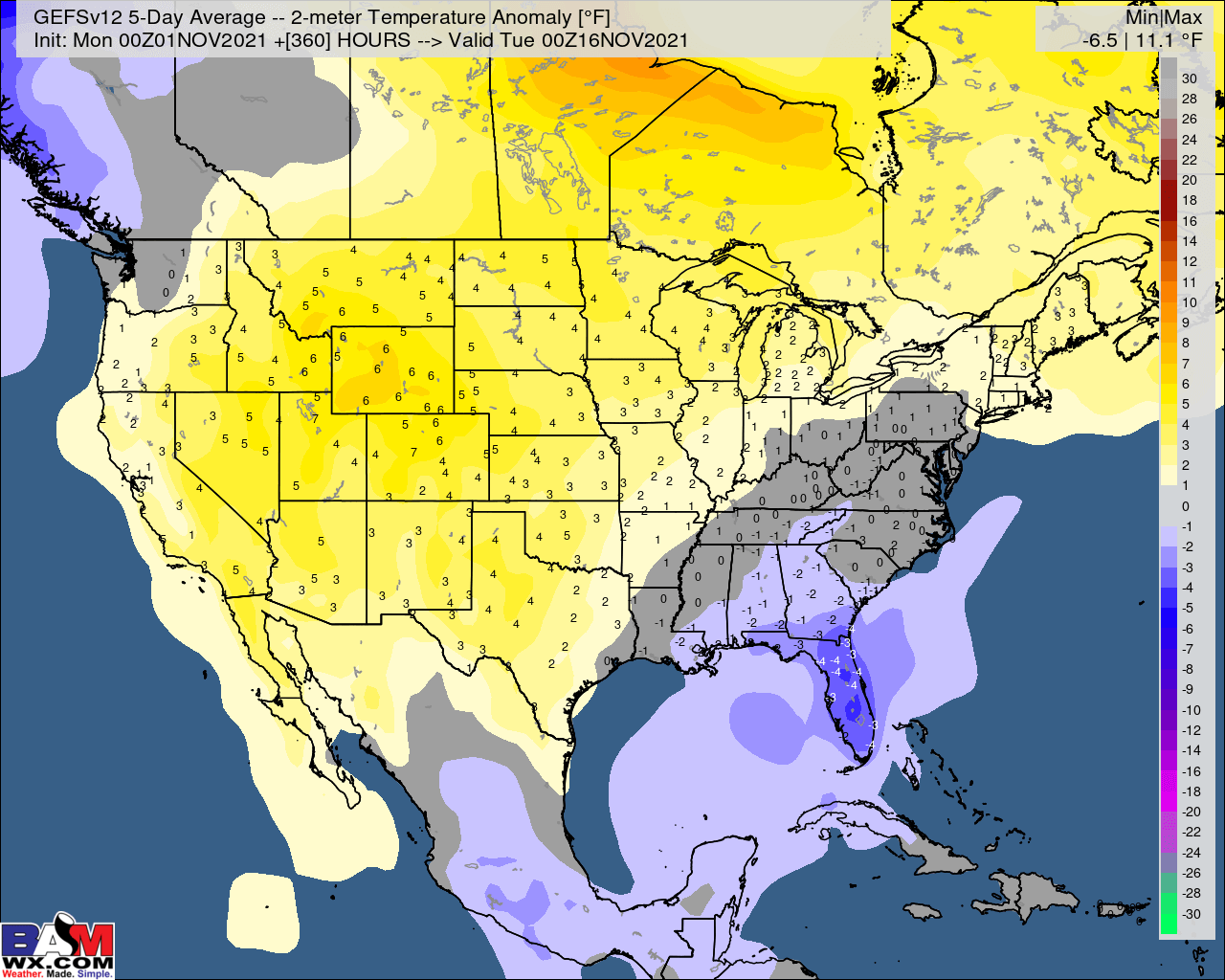 11-1-21 Early AM Energy Report: Faster transition to more mild second week of November on weekend data. Details here. B.