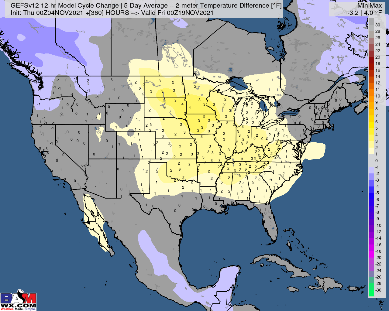11-4-21 Early AM Energy Report: Warmer trends overnight, keeping an eye on risks between storm systems, but overall thoughts remain unchanged. B.