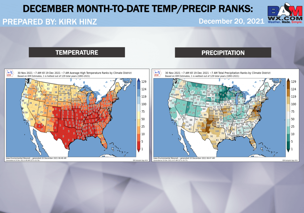 12-20-21 Long-range: Latest details on warmer trends near Christmas and pattern evolution into the New Year. B.