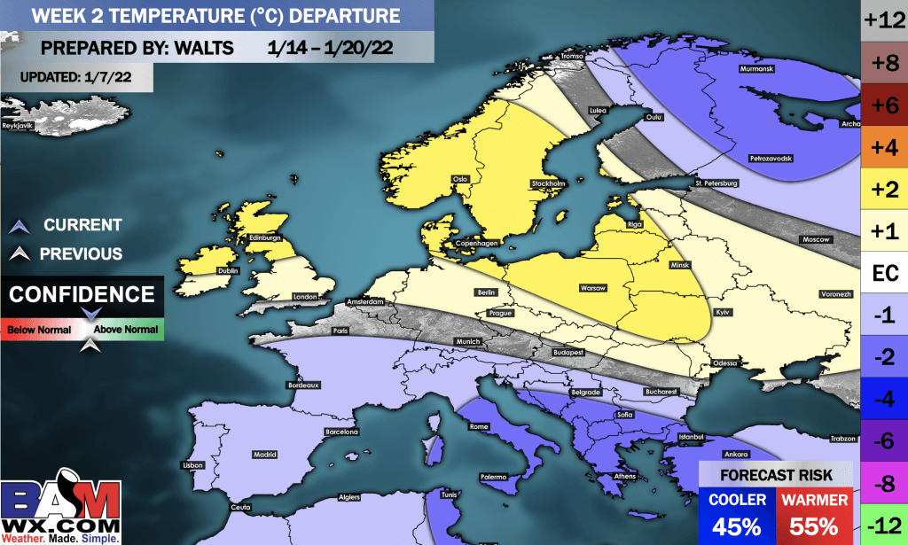 1-7-22 Early AM Energy Report: Data continues to roll forward warmer for Mid-January. B.