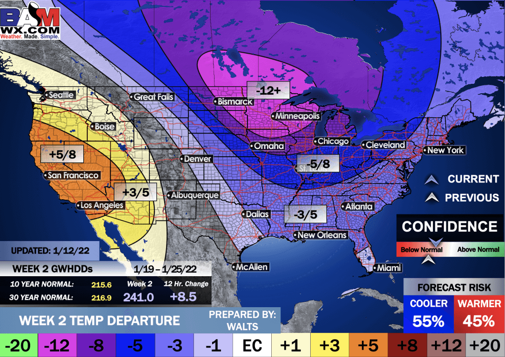 1-12-22 PM EPS Energy Report: Updated week 2 forecast with colder EPS trends.V.