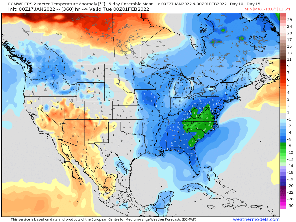 1-17-22 Early AM Energy Report: Higher demand trends within core of cold stretch upcoming. Details here. B.