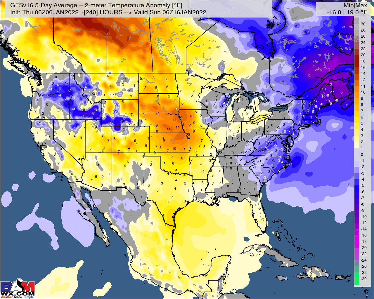 1-6-22 Early AM Energy Report: GEFS swings warmer, EPS swings colder as models continue to be volatile for mid-January. B.