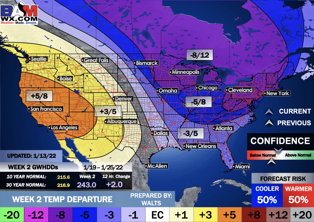 1-13-22 PM GEFS Energy Report: Colder trends on the mid-day GEFS, latest forecast and risks here. B.
