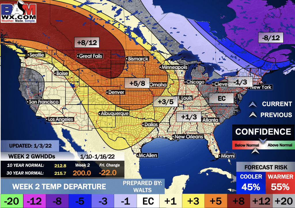 1-3-22 Long-range: Watching potential winter storm late this week. Mild air returns into Mid-January. B.