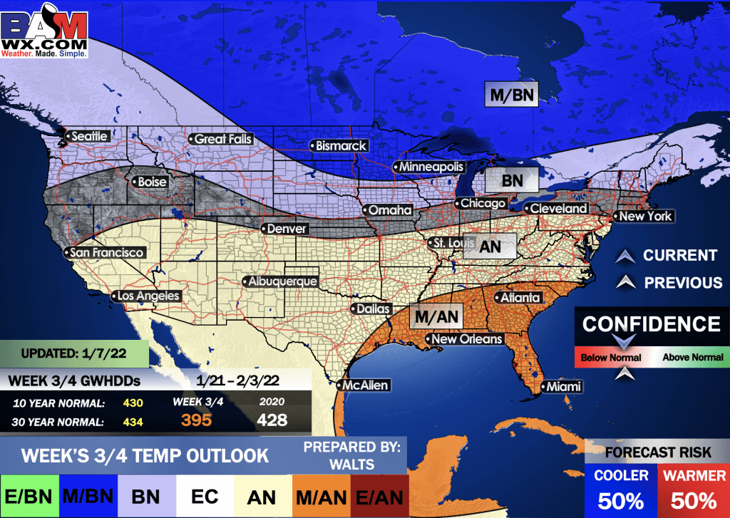 1-7-22 Long-range: Pacific Jet pull-back, strong Polar Vortex to drive late January – February pattern. Discussing implications. B.