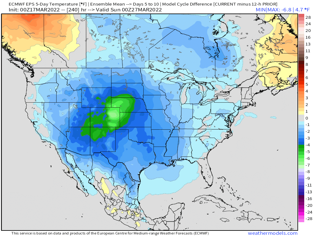 3-17-22 Early AM Energy Report (FIXED): Increasing cold front signals into week 2, but some uncertainty continues. B.