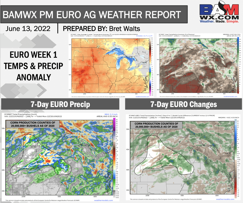 6-13-22 PM Euro Ag Weather Report: European data struggling in the short-term. B.