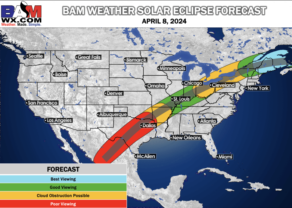 The Official April 8 Total Solar Eclipse Forecast – BAM Weather