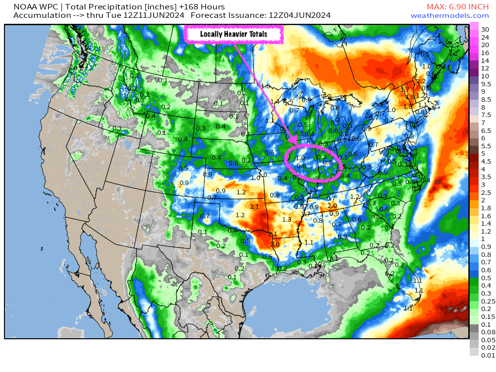 6-4-24 Long Range: Analyzing storm track, hotter risks late June – early July. H.