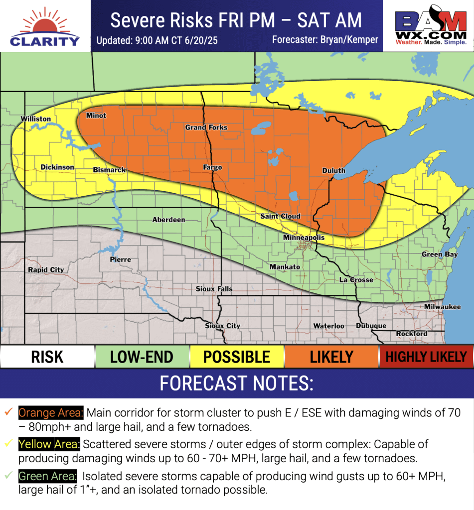 6-20-25 Long Range: Expecting record breaking heat stretching from the Midwest into the NE US as we move into July.A.